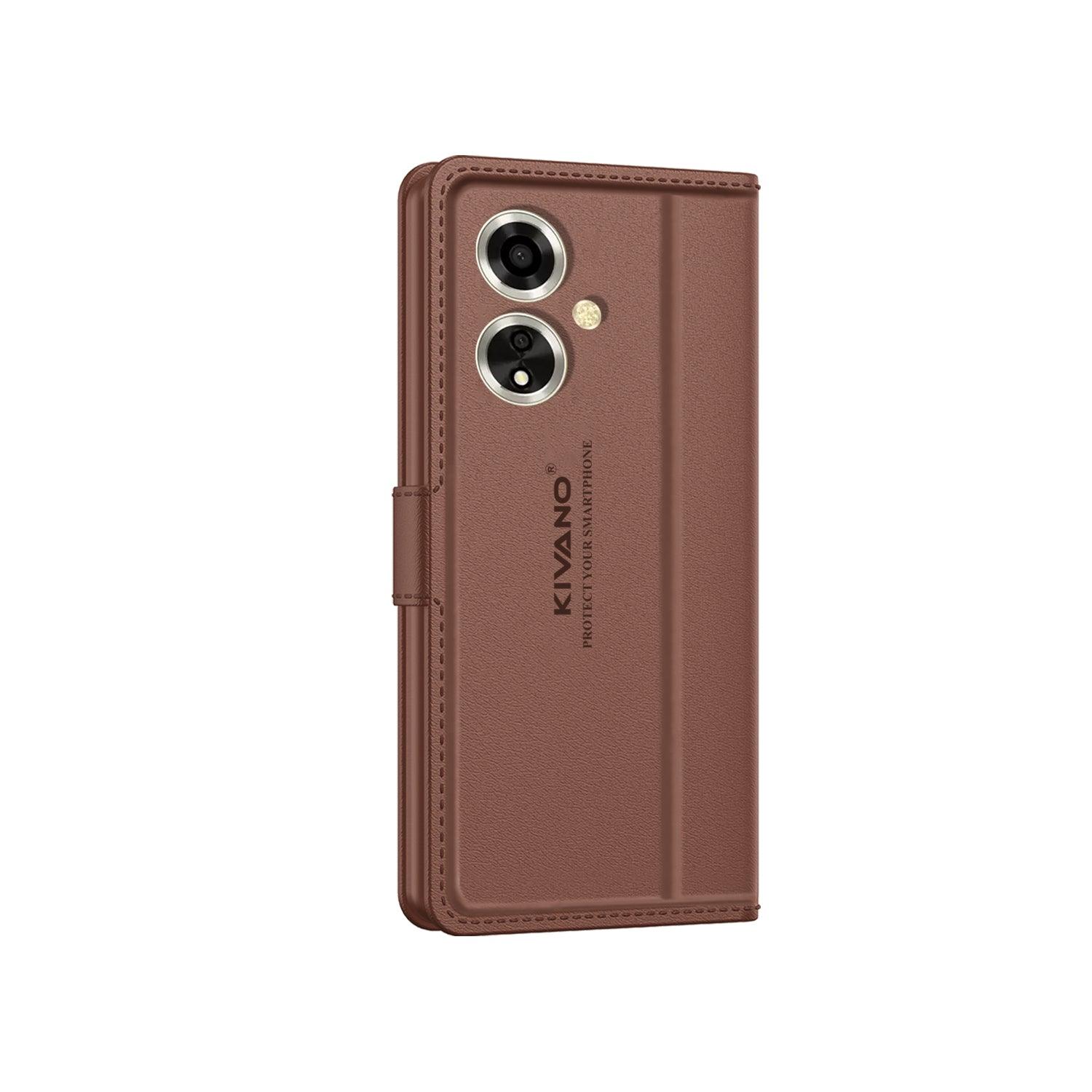 Leather Wallet Case for Oppo A59 5G ?Stylish Flip Folio Cover with Card Holder, Stand, and RFID Protection -KIVANO LUXE - Aibex